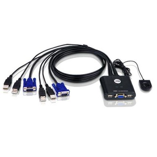ATEN 2埠USB VGA帶線式KVM多電腦切換器(外接式切換按鍵) CS22U