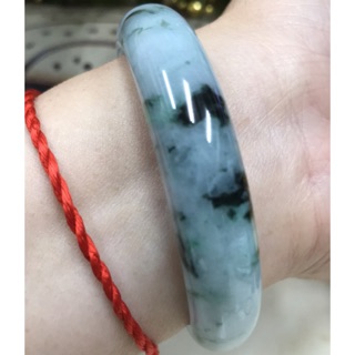 （附證書）18.5圍59mm飄花 緬甸玉手鐲 天然翡翠A貨 手環