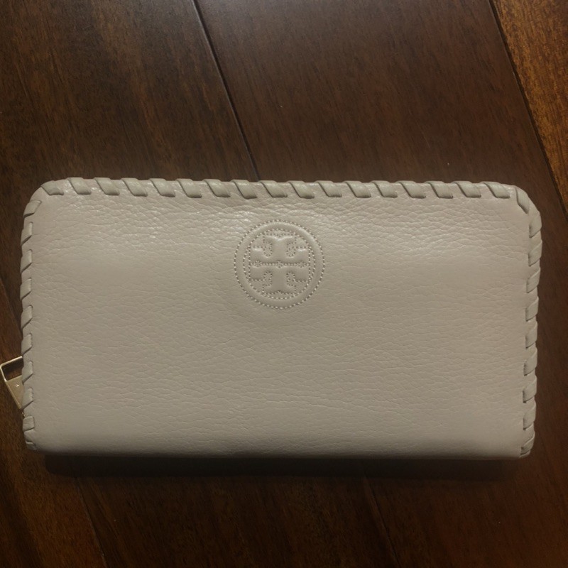 Tory Burch 編織系列皮革長夾 （裸粉） 正品！