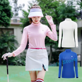 TTYGJ GOLG新款高爾夫服裝 女生長袖T恤防曬球衣服 高領彈力修身女打底衫運動 高領彈力打底衣 女款上衣