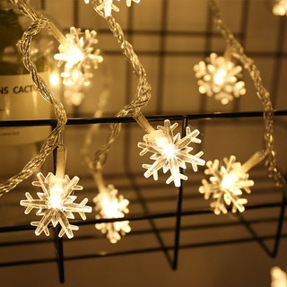 3米6米10米雪花燈串led燈串聖誕裝飾燈usb電池室內裝飾居家房間臥室裝飾聖誕樹燈