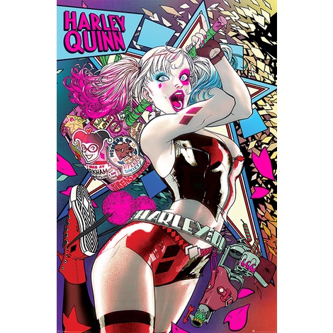 DC 小丑女 - 哈莉奎茵霓虹效果印刷 – 英國進口海報