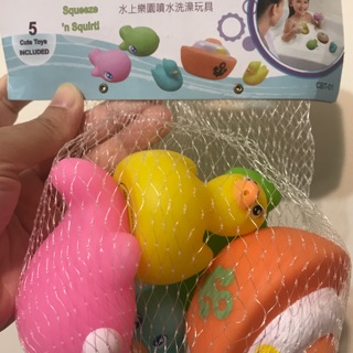 全新【美國 Creative Baby】Spuddies 水上樂園噴水洗澡玩具(5入一組)