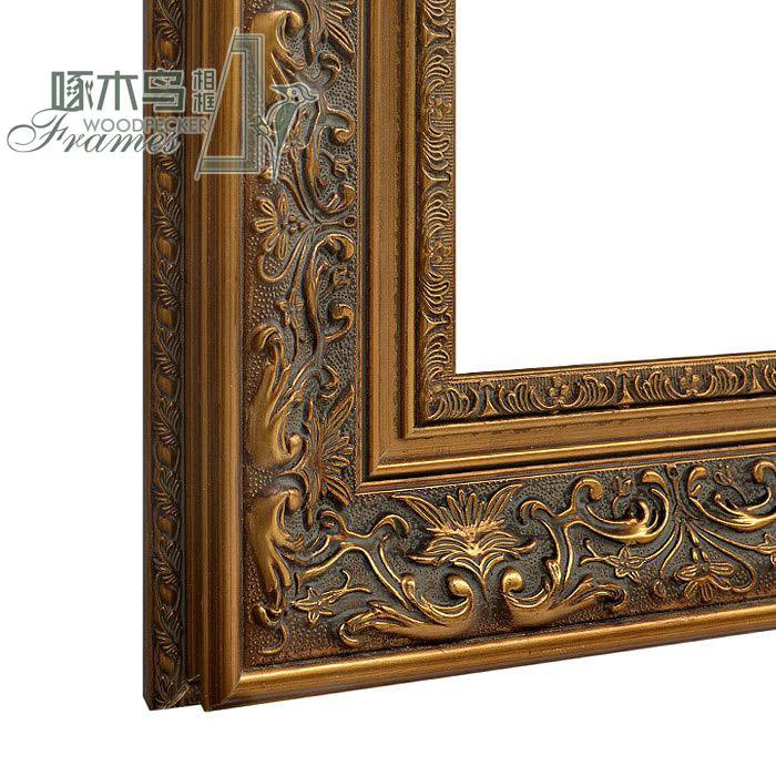 免運  新品  古典歐式油畫外框裝裱像框定製線條鏡框浮雕復古金色實木畫條定做
