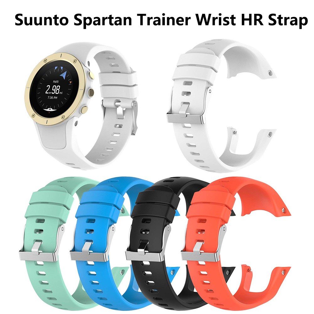 Suunto Spartan Trainer Wrist HR 腕帶,替換軟矽膠腕帶帶金屬扣,適用於 Suunto Sp