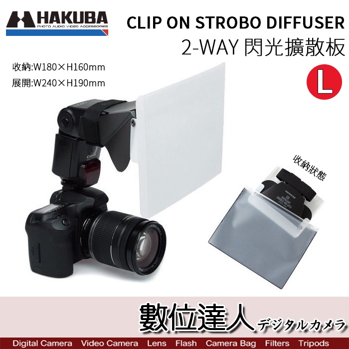 HAKUBA 2-WAY［L］［M］閃燈 柔光罩 擴散板 柔光板 反光板／CLIP ON STROBO DIFFUSER