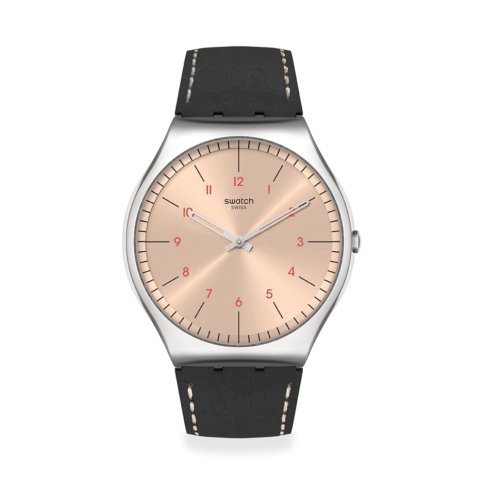 【SWATCH】Skin Irony 金屬 手錶SMART STITCH 品味風尚 42mm 瑞士錶 SS07S118