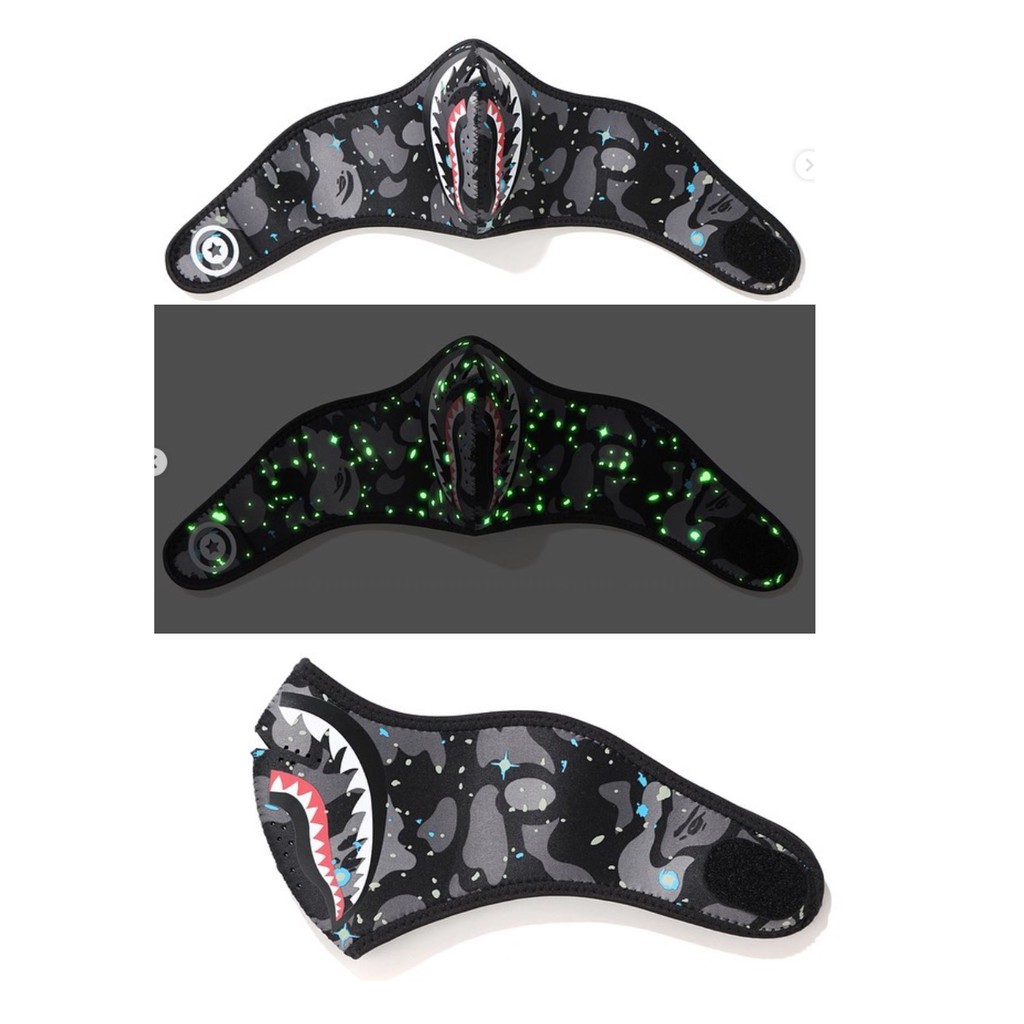 全新 現貨 BAPE SHARK SPACE CAMO 星空鯊魚口罩