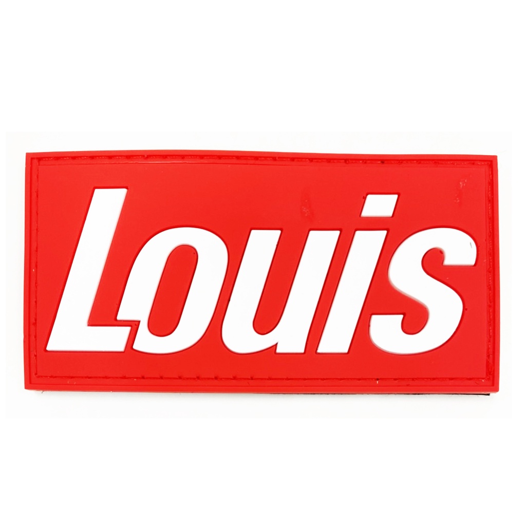 【德國Louis】LOUIS品牌橡膠貼標 紅色商標黏扣貼布軍用包魔鬼氈魔術貼307P製作布章橡膠章橡膠標30792619