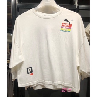 @SIX@PUMA 流行系列 Brand Love 短袖T恤 女款 短版 基本款 白 534350-02