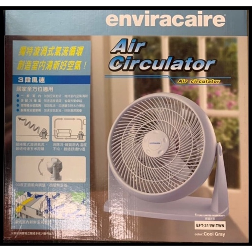 美國安威潔 Enviracaire 空氣循環扇對流扇 EFT-311W-TWN-900