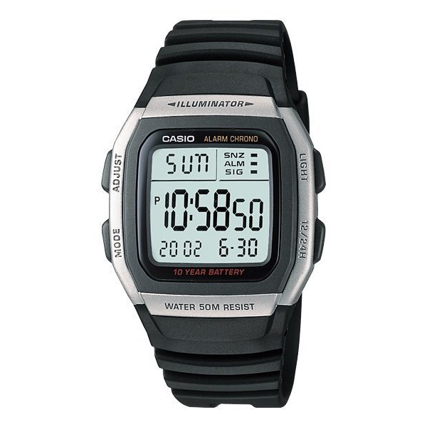 【KAPZZ】CASIO經典電子錶W-96H系列，搭配容易判讀的液晶數字顯示 W-96H-1A (1 96 H)