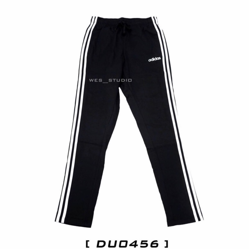 [  WES  ]  Adidas 三葉草 長褲 DU0456 黑色 直筒褲 運動褲 三線褲 直筒 BK7414