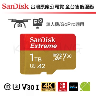 【臺灣保固】SanDisk Extreme A2 1TB 2TB micro SDXC 記憶卡 Gopro 適用