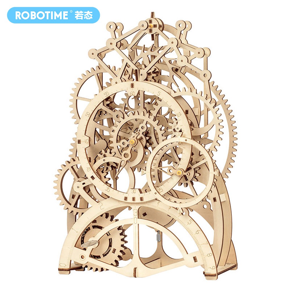Robotime 若態 擺鐘模型 齒輪驅動模型 DIY 立體拼圖組裝玩具 桌面擺件 裝飾品 創意禮物 LK501