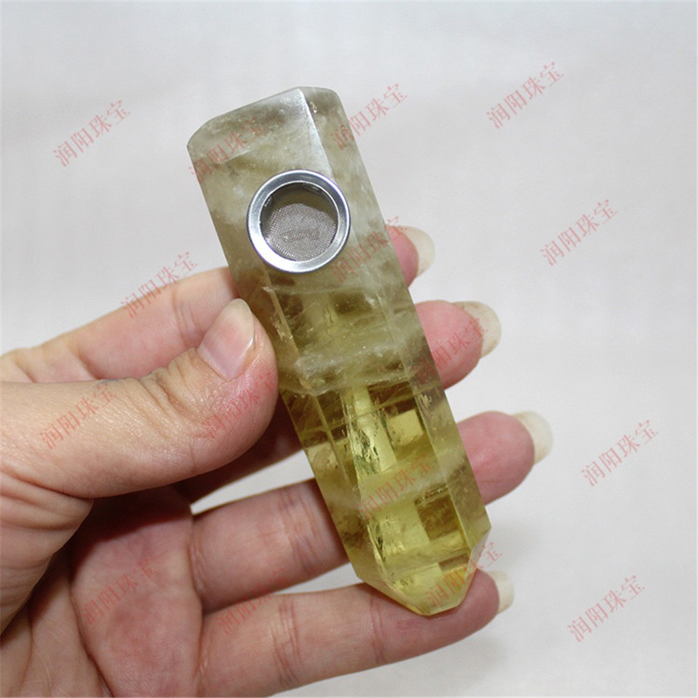 水晶批發 天然六邊柱黃水晶煙斗過濾網外國國外抽斗 蝦皮購物