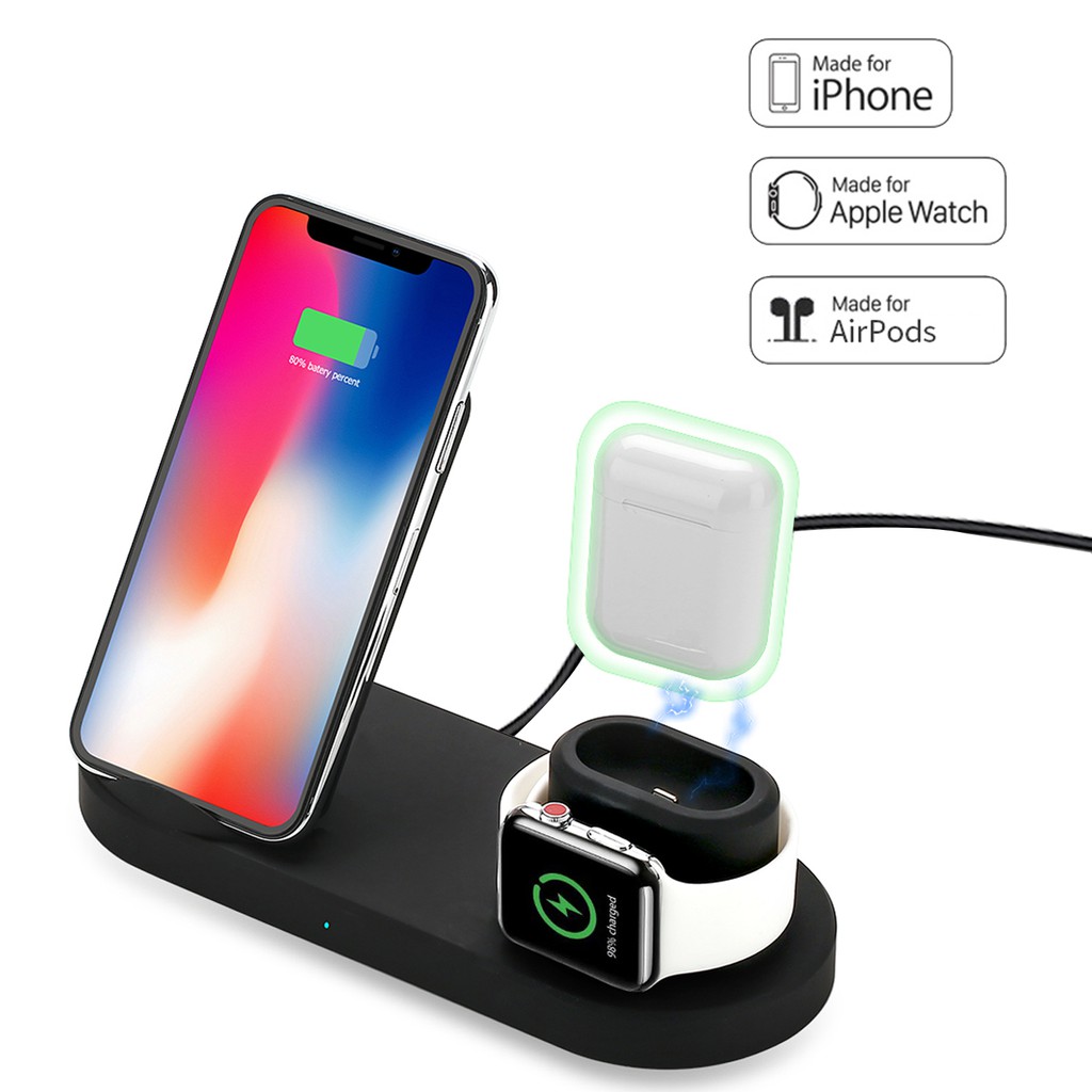 三合一無線充電器台灣ncc認證qi無線充電器智能快充apple Watch Airpods Iphone X Se2 蝦皮購物