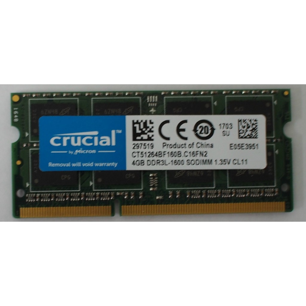 [崴勝3C] 二手 美光Micron DDR3L 1600 4GB 4G 低電壓/1.35V/筆電/NB 記憶體