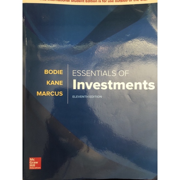 Essentials of Investments(11版）