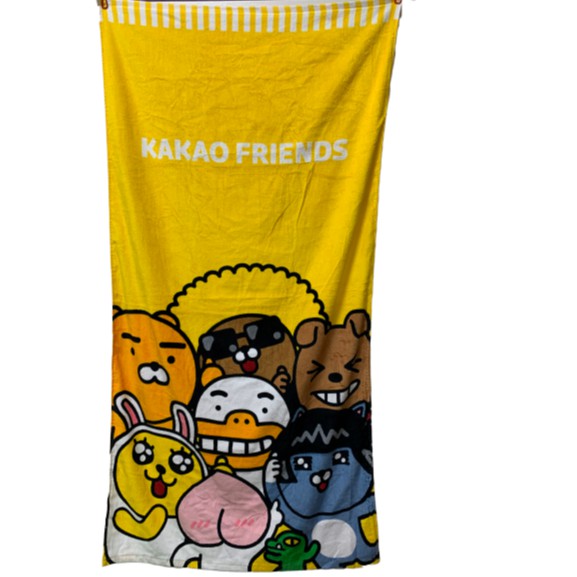 現貨 韓國卡通kakao Friends 角色人物屁桃ryan Frodo Neo Muzi Con 浴巾沙灘巾 蝦皮購物
