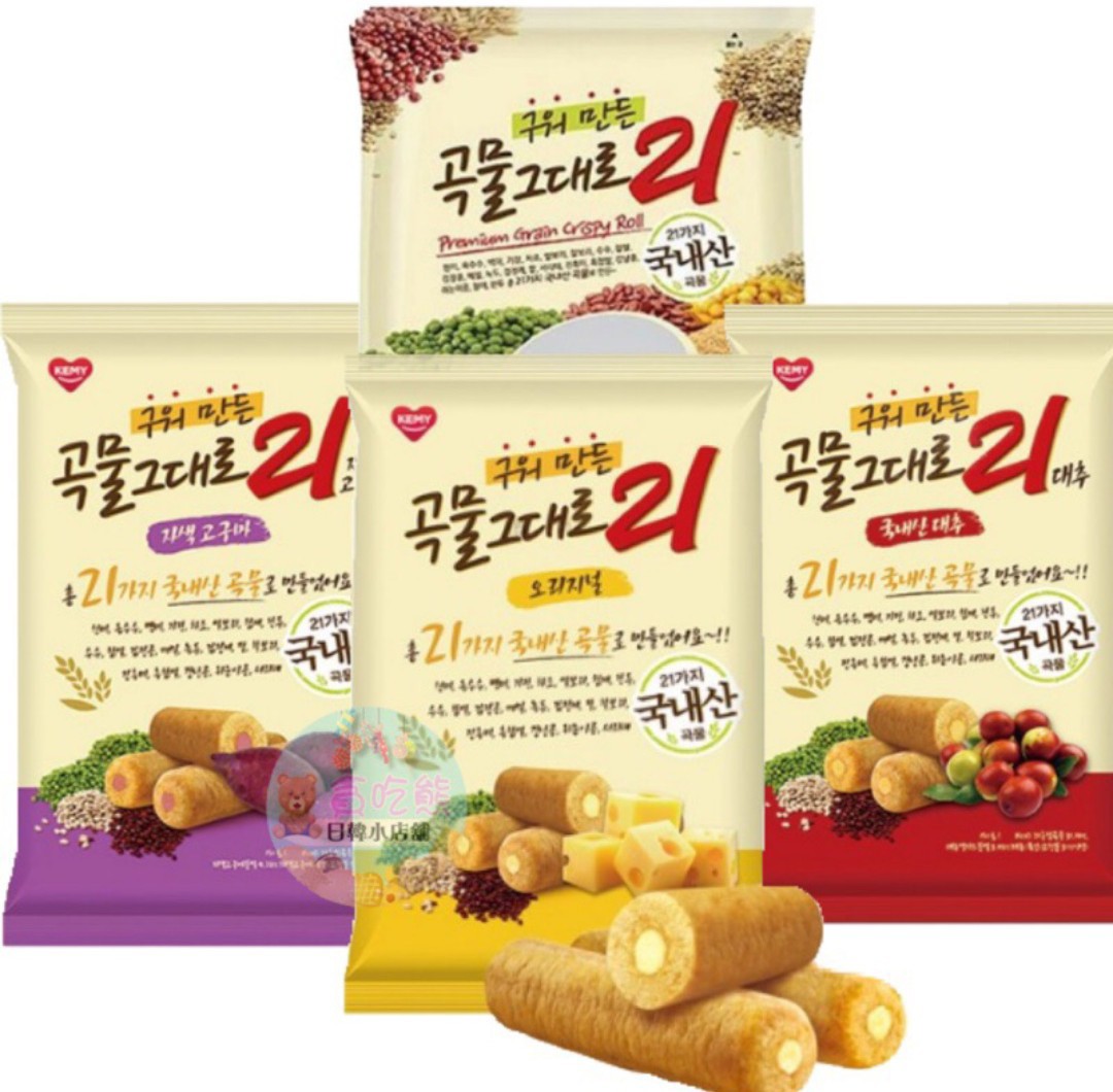 貪吃熊 健康韓國營養21種穀物棒21棒21捲紫薯棒玄米捲穀物捲糙米捲紅豆捲酥脆棒米果捲 蝦皮購物