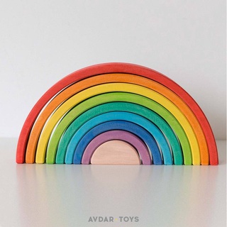 AVDAR 彩虹積木 進口椴木實木玩具 男女孩3-6歲早教建構益智玩具 專利彩虹積木 德國木蠟油進口椴木 百變拼裝