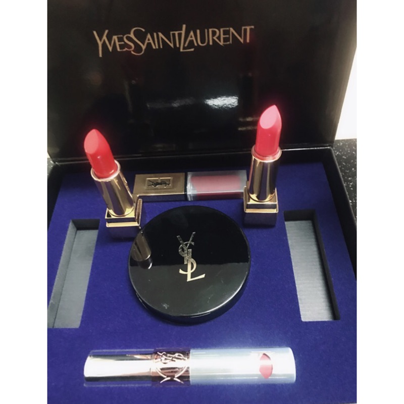 現貨+預購 YSL 聖羅蘭 新款彩妝五件套 唇膏 唇釉 唇露 粉餅 禮盒