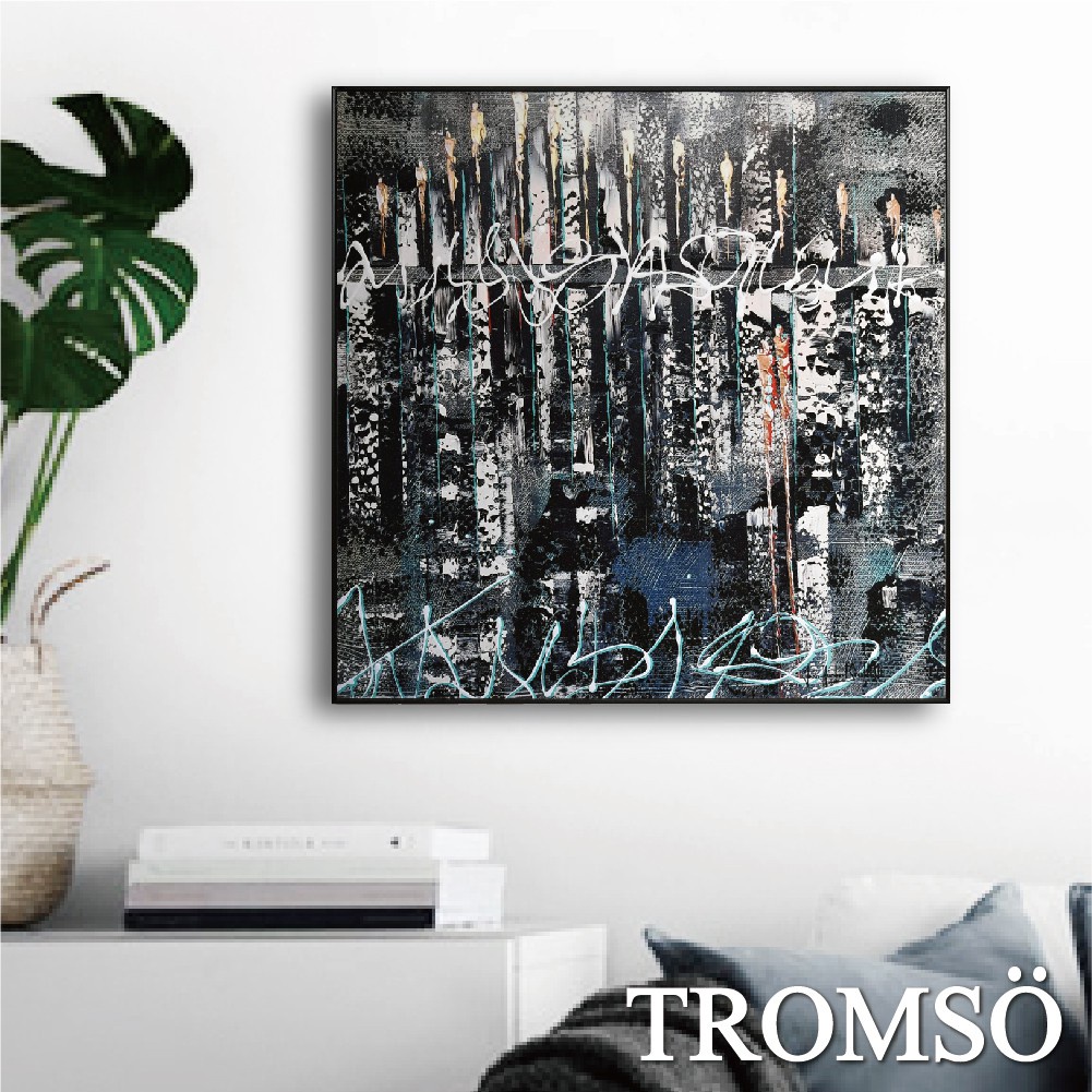 北歐版畫有框畫 藍繪城市A  【TROMSO】/ WA82 50x50cm  台灣現貨 壁畫客廳臥室【H0313138】