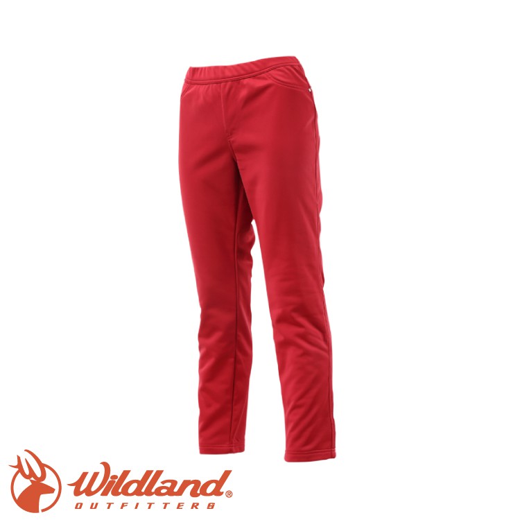 【Wildland 荒野 女 彈性針織合身長褲《暗紅》】0A12363/保暖長褲/休閒合身長褲/悠遊山水