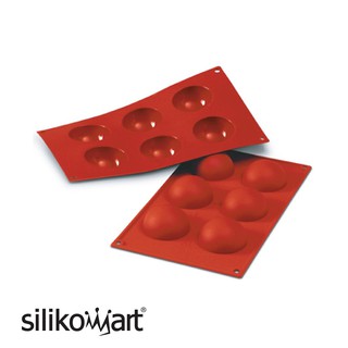 伴桌｜Silikomart 6連小半圓型矽膠模 SF003 / 30.003.00.0060 矽膠模 半圓模 皂模