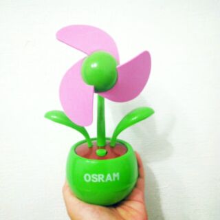 【只有一個/附盒子】小花盆栽造型 USB 電風扇 可裝電池