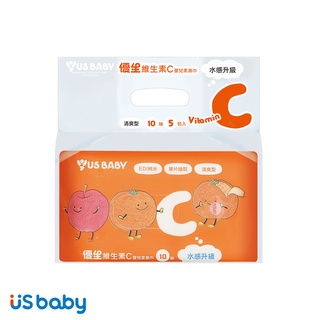 USBABY優生 維生素C嬰兒柔濕巾-清爽型10抽(5入)