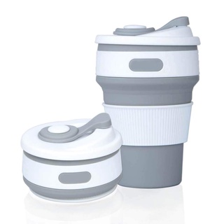 全新 Collapsible Coffee Cup 環保矽膠咖啡隨行杯 350mL 灰色 折疊伸縮 環保咖啡杯