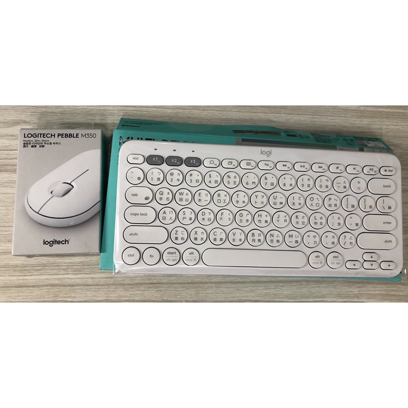 Logitech 羅技 K380藍芽多平台鍵盤+M350藍芽靜音鵝卵石無線滑鼠