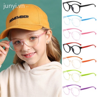 圓形防藍光兒童眼鏡光學鏡框兒童男孩女孩電腦透明時尚防輻射眼鏡