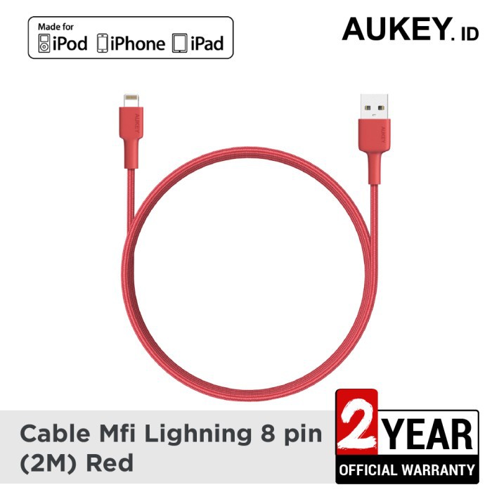 Aukey CB-BAL4 MFi USB-A 至 Lightning 電纜 2m 500355