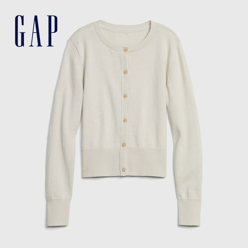 Gap 女童簡約風格純色針織外套593185 象牙白 蝦皮購物