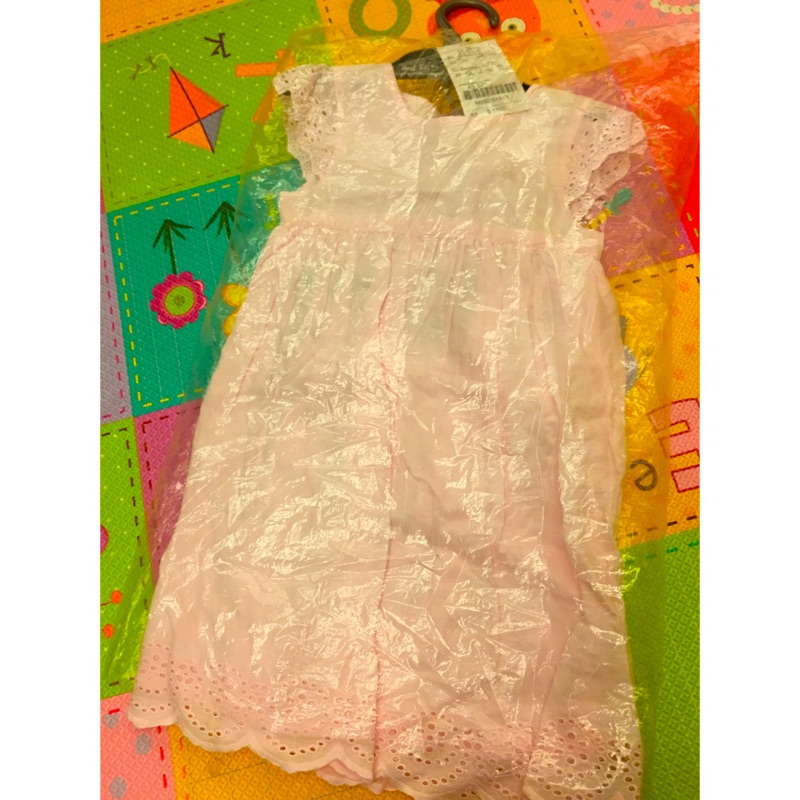全新Mothercare 12-18m蕾絲袖 淡粉紅色純棉洋裝