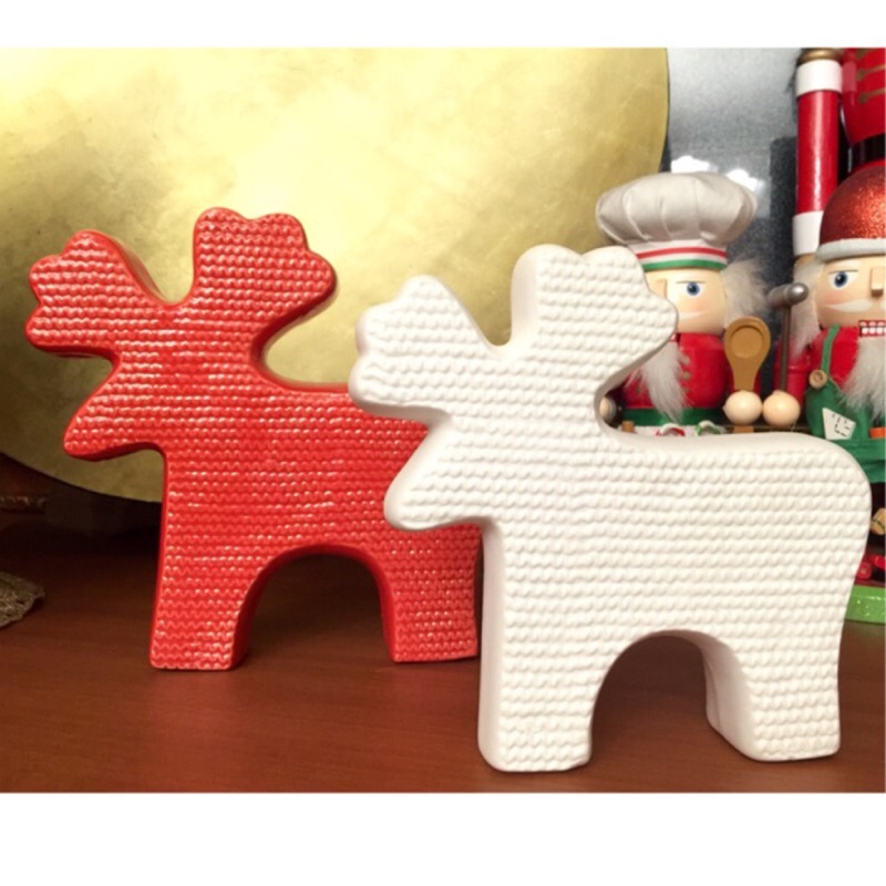 Hola 北歐風麋鹿聖誕擺飾/陶瓷聖誕麋鹿/聖誕裝飾/交換禮物/聖誕禮/居家擺飾