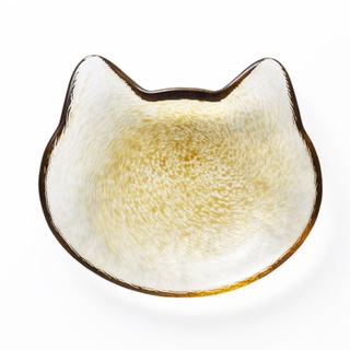 【日本ADERIA】Coconeco貓咪小皿 - 橘喵《拾光玻璃》碗盤 玻璃 日本製 貓咪