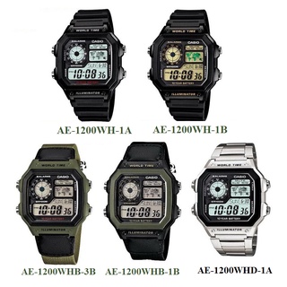 CASIO 世界地圖十年電力數位錶 AE-1200 AE-1200WH AE-1200WHB AE-1200WHD