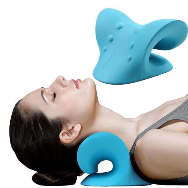 【嚴選】藍色頸肩放鬆器頸椎頸枕止痛裝置緩解疼痛的治療儀修復脊椎