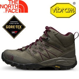 The North Face 女款 GORE-TEX 中筒登山鞋 灰咖啡/石榴紅/登山鞋/NF00CLW4/悠遊山水