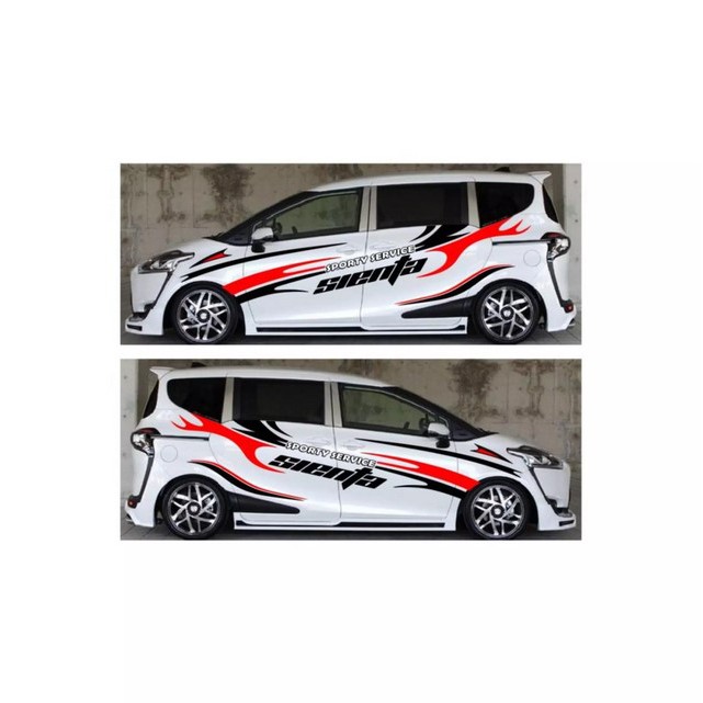 豐田 Sienta 切割貼紙 Sienta 汽車貼紙條紋車身側面 Toyota Sienta 最新