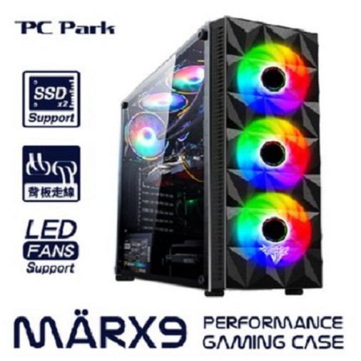 PC Park MARX9 PLUS 電腦機殼 ATX M-ATX 2大2小 電競機殼 黑 廠商直送
