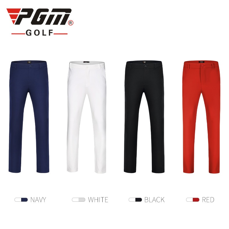 Pgm 高爾夫高彈男士中腰長褲緊身高品質透氣褲黑色白色紅色深藍色