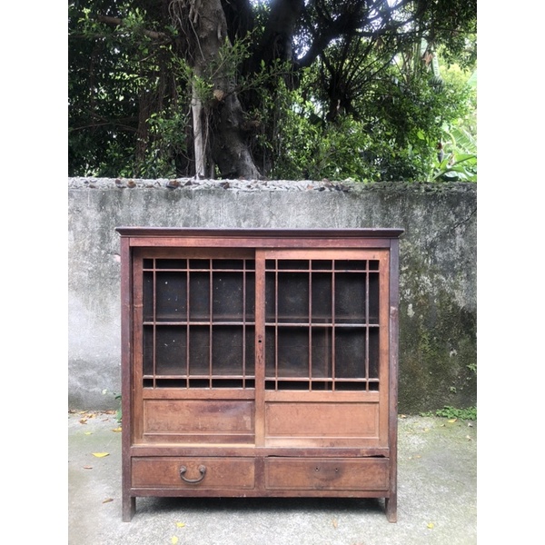 【福三】老傢俱-日式茶棚 老櫥櫃 菜櫥 碗櫥 早期櫃子 書櫃 檜木櫃