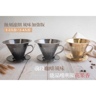 【Coffee Map】 金屬濾網 風味加強版 1-2/2-4人份| 咖啡濾網 金屬濾網 不鏽鋼濾網 手沖咖啡 蝕刻濾網