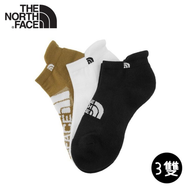 【The North Face 運動襪-三雙組《棕/黑/白》】3RJC/吸濕透氣/耐磨/短襪/襪子/跑步/悠遊山水