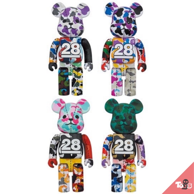 （現貨）BE@RBRICK 庫伯力克熊 BAPE(R) CAMO 28TH ape 迷彩 正版 大娃 公仔 玩具有毒